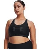 Under Armour Women's Armour Mid Keyhole Graphic Sports Bra - Black/Jet Grey XL