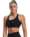 Under Armour Women's Armour Mid Keyhole Graphic Sports Bra - Black/Jet Grey XL