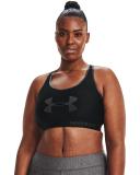 Under Armour Women's Armour Mid Keyhole Graphic Sports Bra - Black/Jet Grey XL