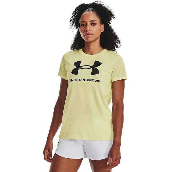 Under Armour Womens Sportstyle Logo Tee Yellow XL @ Rebel Active