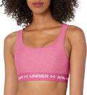 Under Armour Womens Mid Crossback Heather Sports Bra Pink L