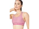 Under Armour Womens Mid Crossback Heather Sports Bra Pink M