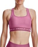 Under Armour Womens Mid Crossback Heather Sports Bra Pink M