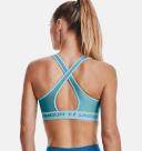 Under Armour Womens Mid Crossback Heather Sports Bra Pink M