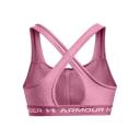Under Armour Womens Mid Crossback Heather Sports Bra Pink M