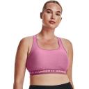 Under Armour Womens Mid Crossback Heather Sports Bra Pink M