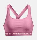 Under Armour Womens Mid Crossback Heather Sports Bra Pink S