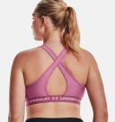 Under Armour Womens Mid Crossback Heather Sports Bra Pink S