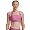 Under Armour Womens Mid Crossback Heather Sports Bra Pink S