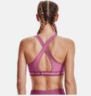 Under Armour Womens Mid Crossback Heather Sports Bra Pink XL