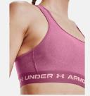 Under Armour Womens Mid Crossback Heather Sports Bra Pink XL