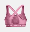 Under Armour Womens Mid Crossback Heather Sports Bra Pink XL