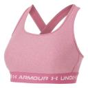 Under Armour Womens Mid Crossback Heather Sports Bra Pink XL