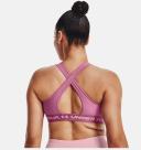 Under Armour Womens Mid Crossback Heather Sports Bra Pink XL