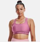 Under Armour Womens Mid Crossback Heather Sports Bra Pink XL