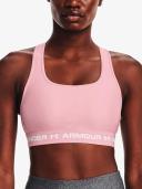 Under Armour Womens Mid Crossback Sports Bra Pink S @ Rebel Active