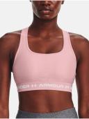 Under Armour Womens Mid Crossback Sports Bra Pink XS @ Rebel Active