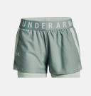 Under Armour Womens Play Up 2in1 Shorts Moss XS
