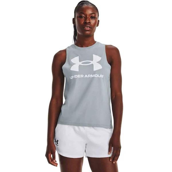 Under Armour Womens Sportstyle Graphic Muscle Tank Blue XXL @ Rebel Active