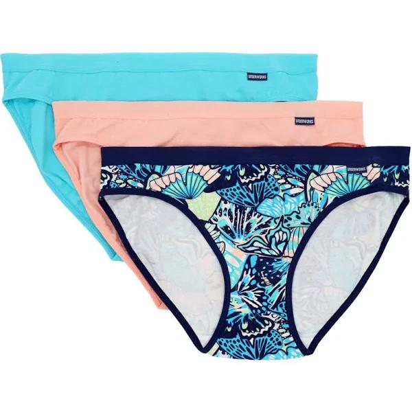 Underworks Women's Bikini Briefs 3 Pack - Multi - Size 8