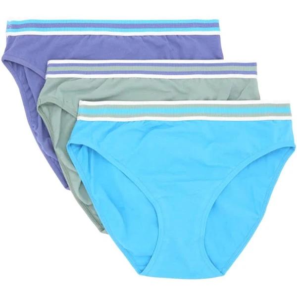 Underworks Women's Sporty Hi-Cut Briefs 3 Pack - Multi - Size 10