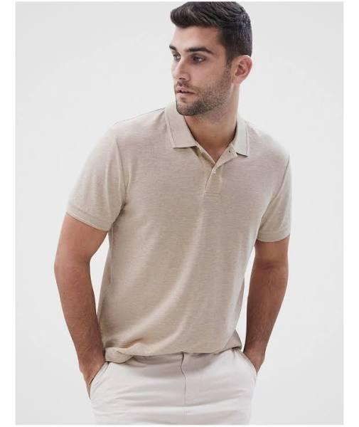 Unison Pique Polo in Cream XL