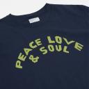 Universal Works - Peace Love and Soul Print Tee - Navy Size: XL, Colo