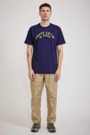 Universal Works - Peace Love and Soul Print Tee - Navy Size: XL, Colo