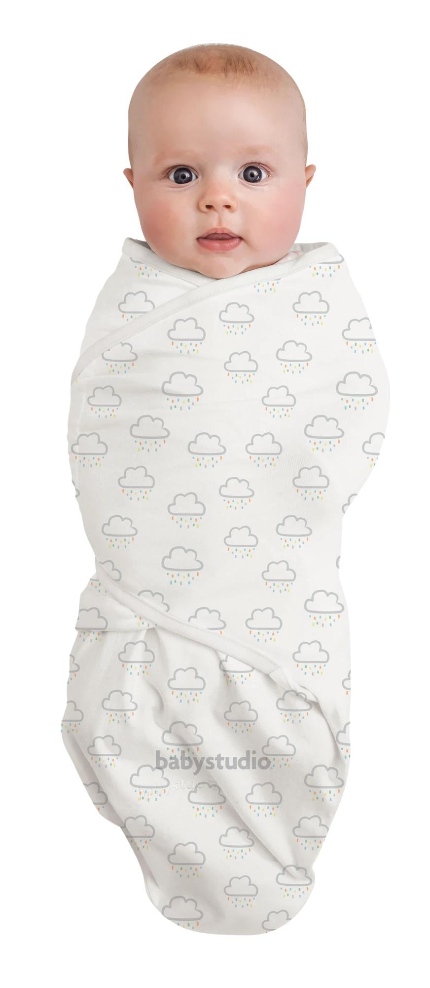Baby Studio Organic Cotton Swaddlewrap (Bright White) - Small