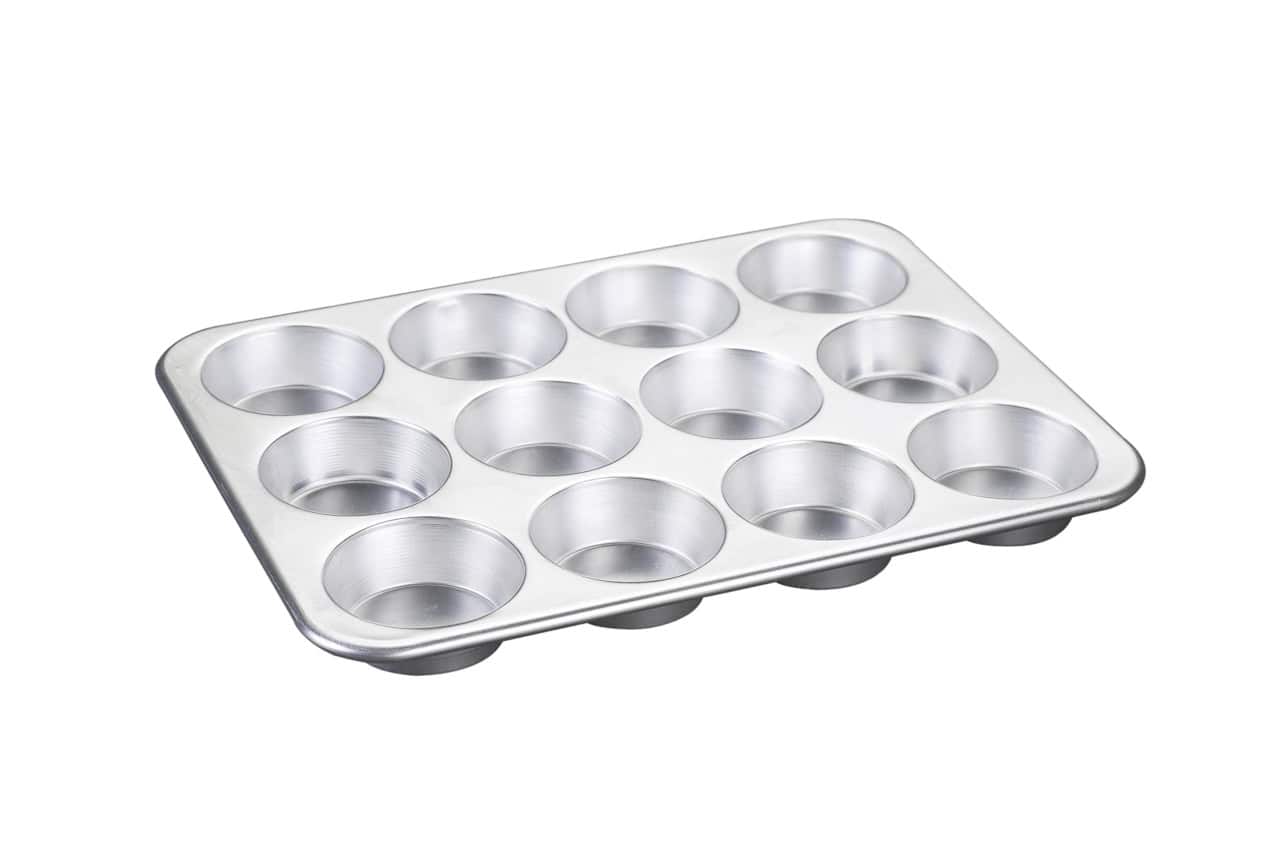 Nordic Ware Natural Aluminum Commercial Muffin Pan, 12 Cup, Silver