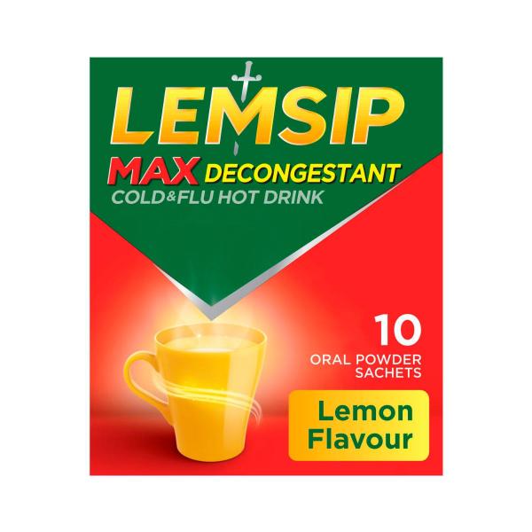 Lemsip Max Cold & Flu Hot Drink 10 Sachets - Lemon