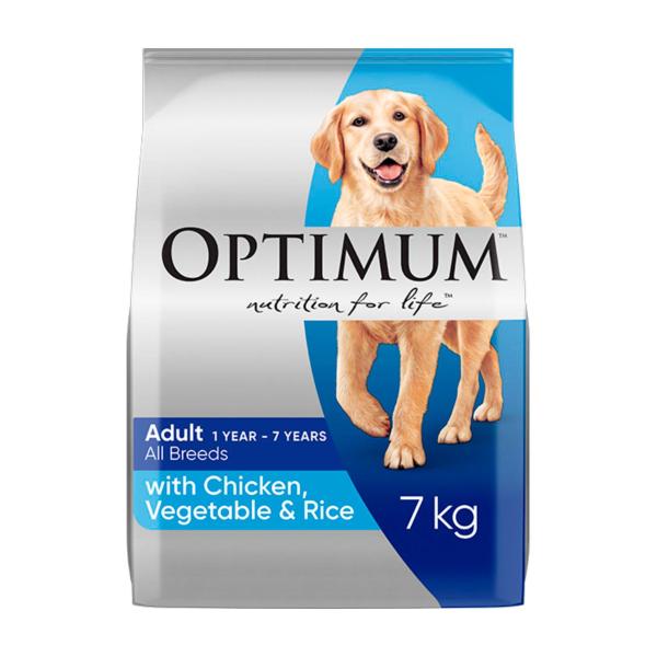 Optimum Adult Chicken Vegetables & Rice Dry Dog Food 7kg