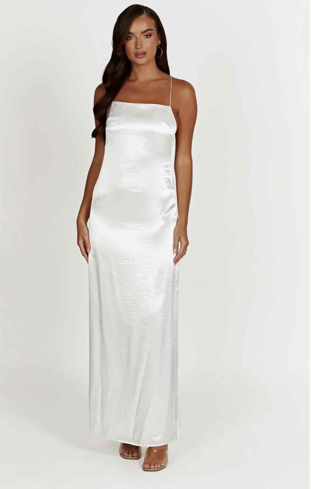 Whitney Wetlook Maxi Dress | White | MESHKI | Size L | AfterPay Available