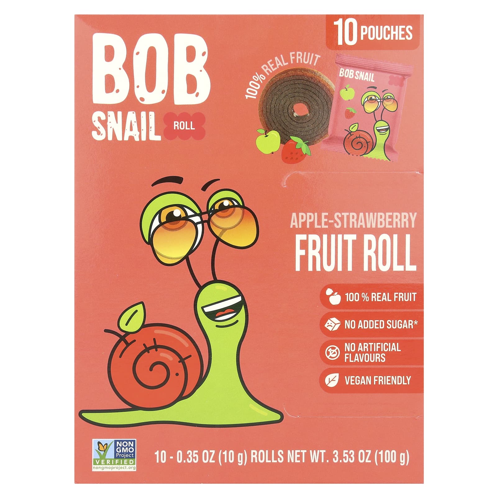 Bob Snail Fruit Roll Snack Apple Strawberry 60g