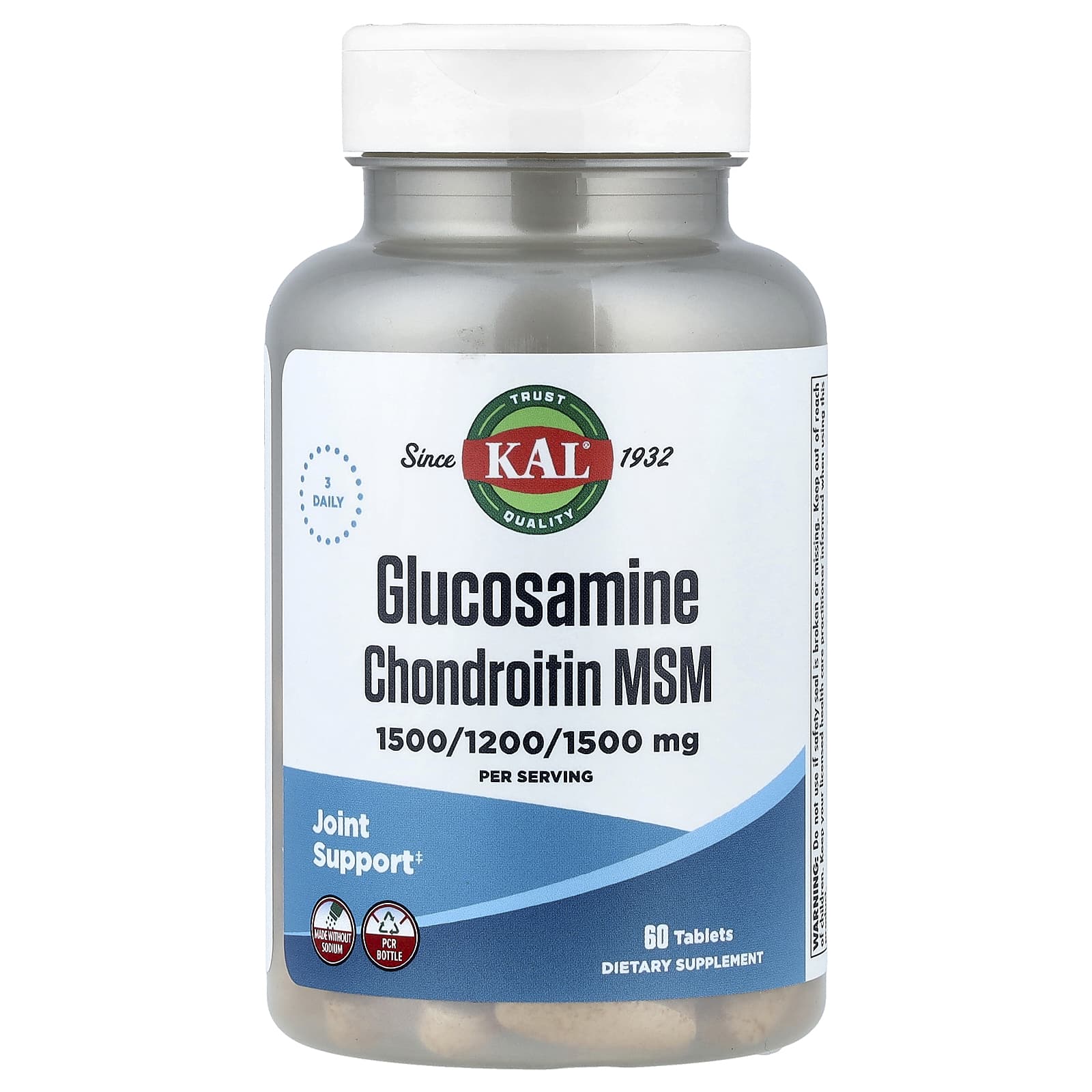 KAL, Glucosamine Chondroitin MSM, 90 Tablets