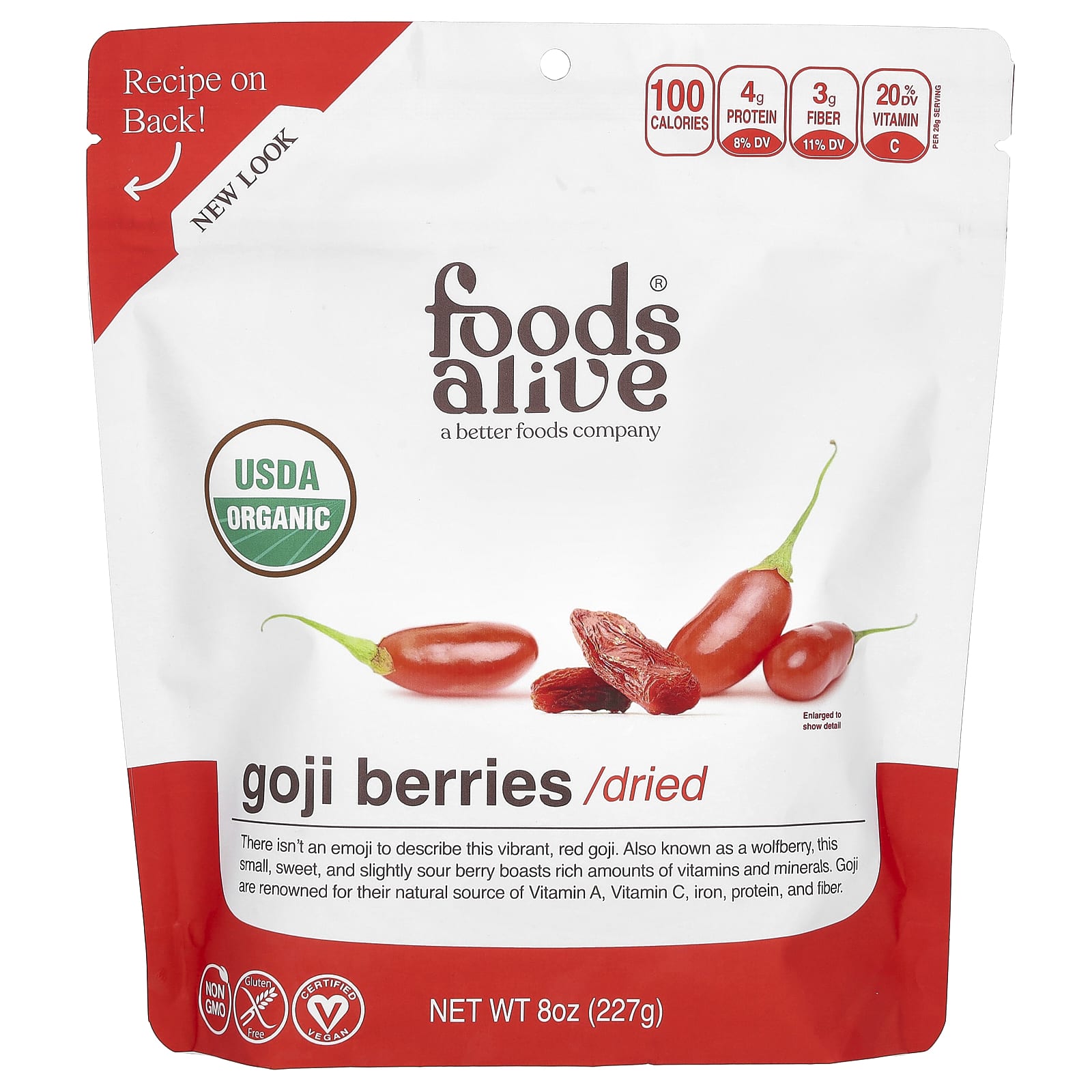 Foods Alive, Organic Goji Berries, 8 oz