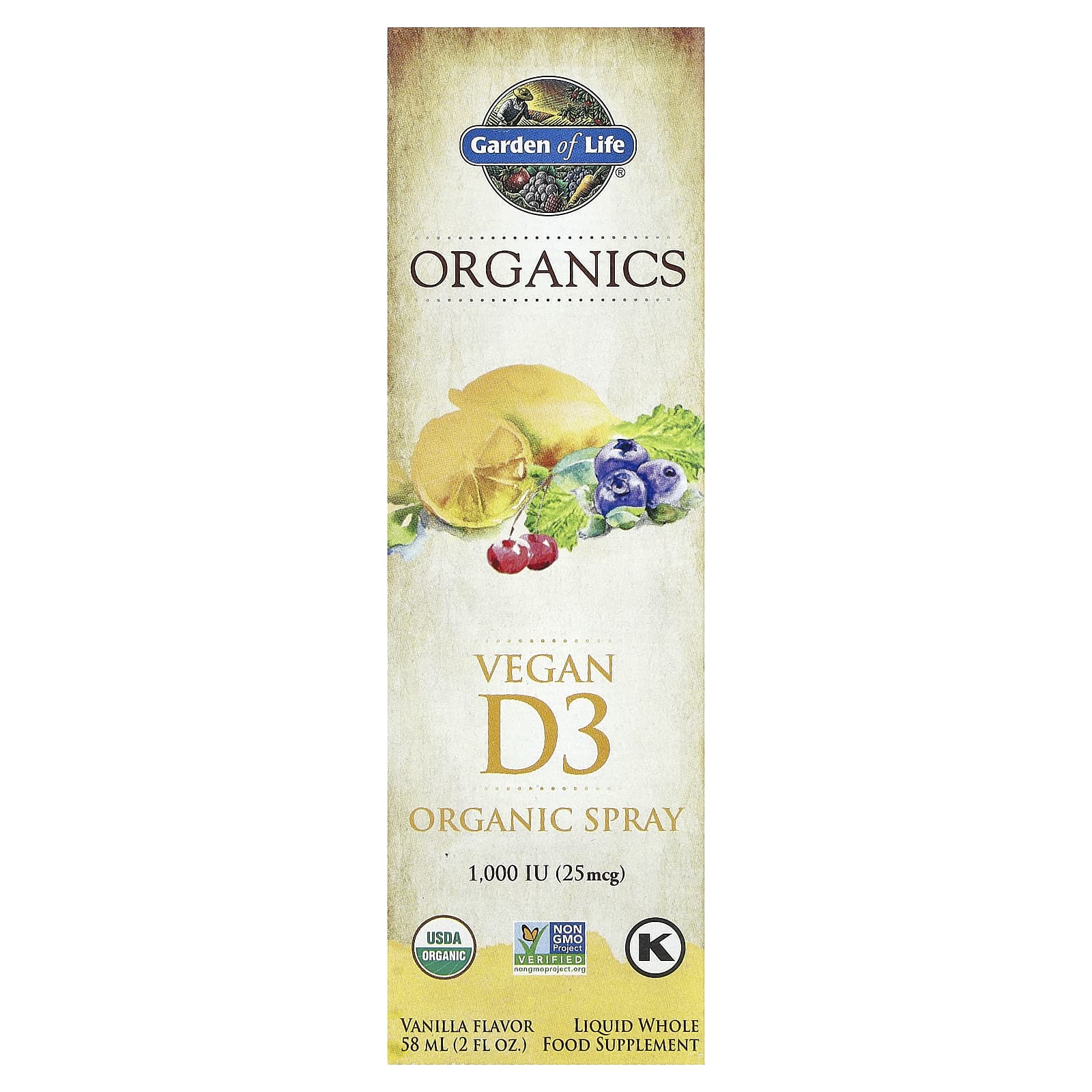 Garden of Life MyKind Organics Organic Vegan D3 Vanilla Spray