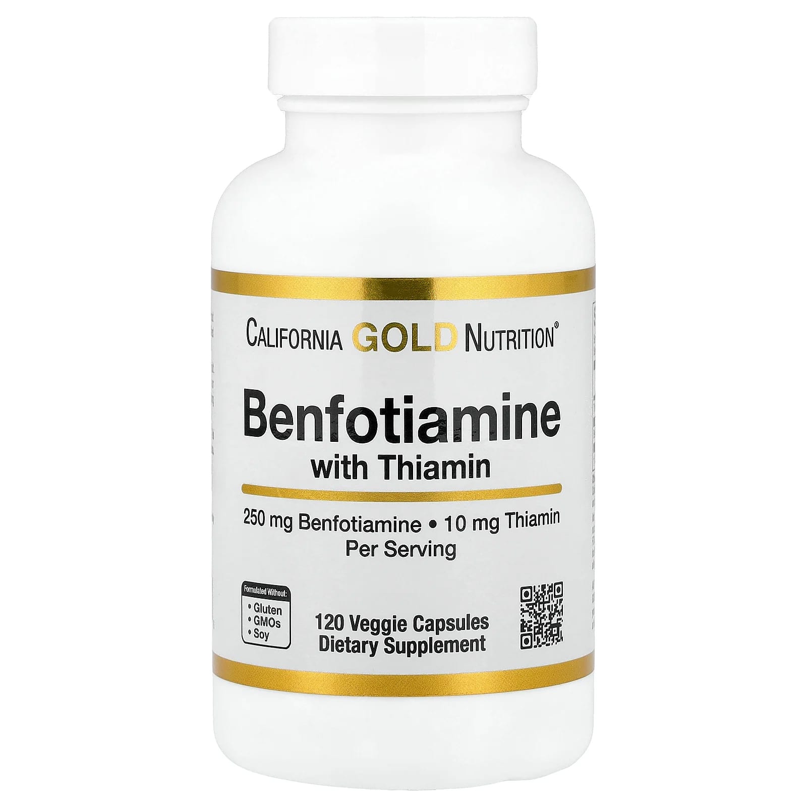 Lake Avenue Nutrition Benfotiamine With Thiamine 250 MG 120 Veggie Capsules