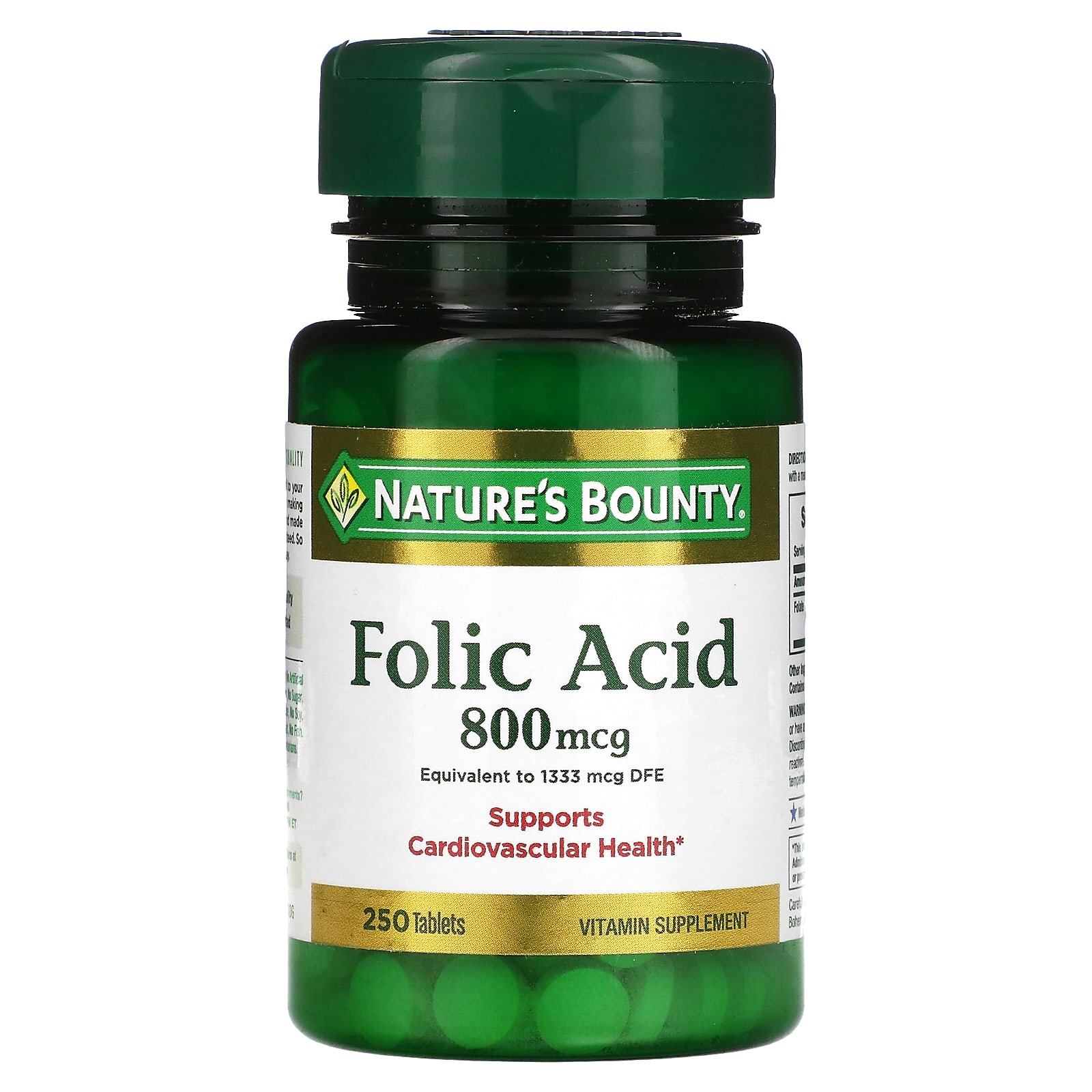 Nature's Bounty Folic Acid 800 mcg - 250 Tablets