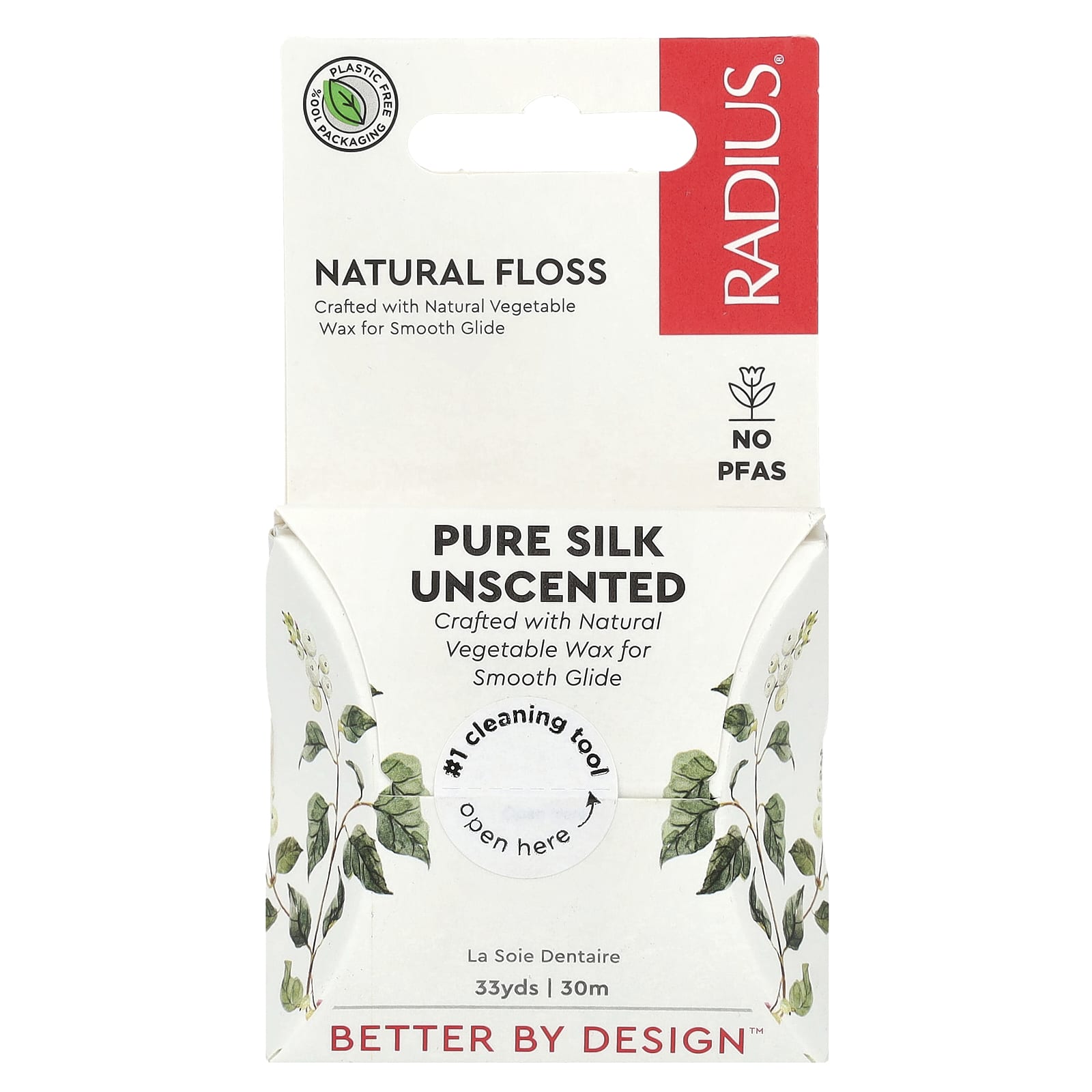 Radius Floss, Natural, Pure Silk, Unscented