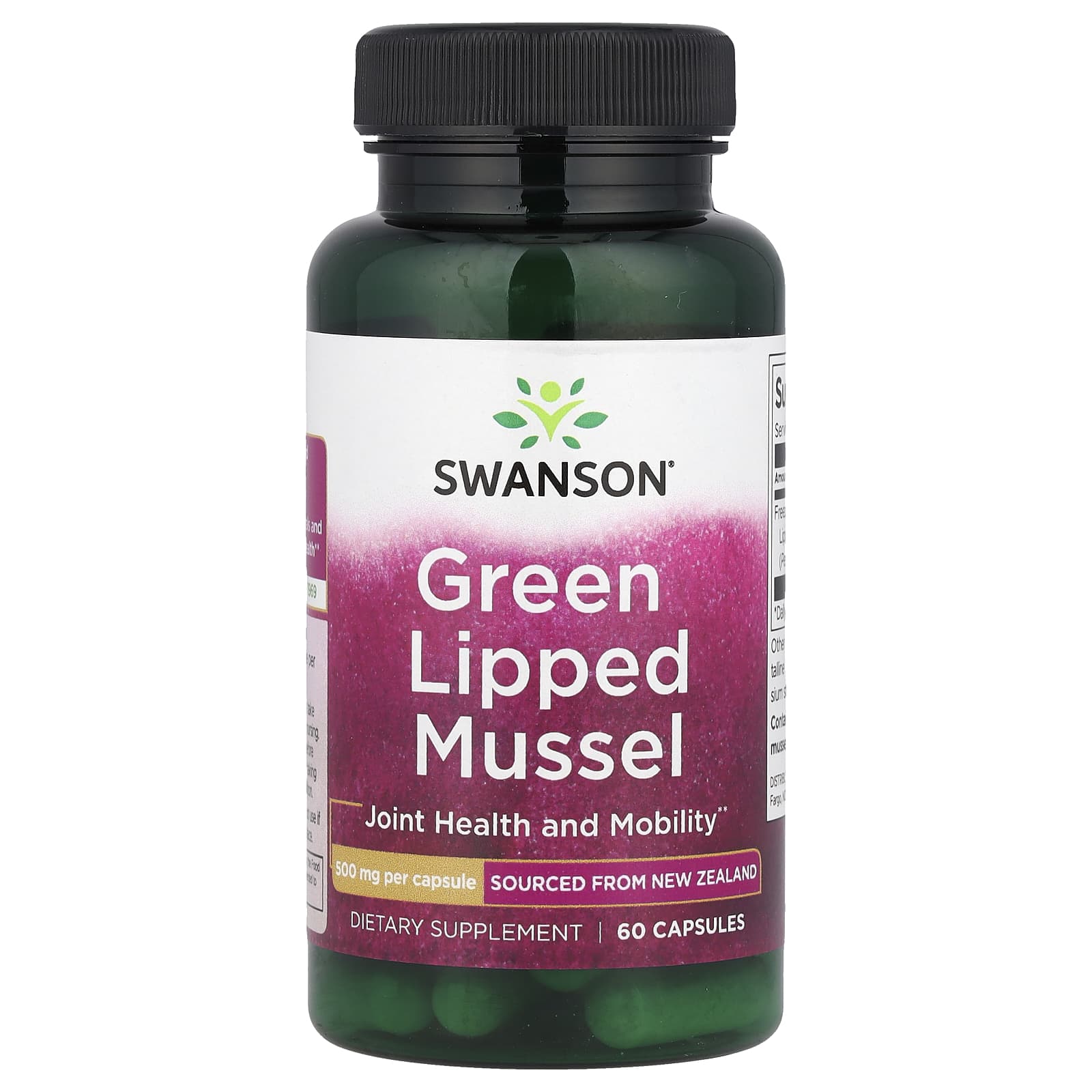 Swanson Green Lipped Mussel 500 MG 60 Capsules