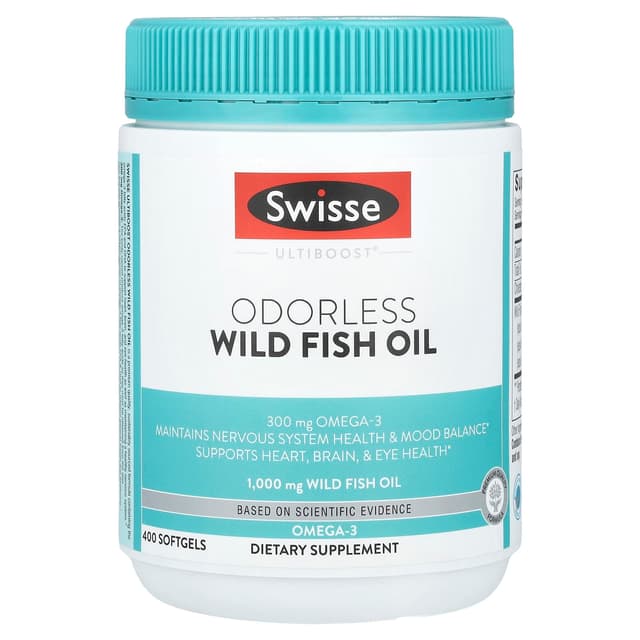 Swisse, Ultiboost , Odorless Wild Fish Oil, 1,000 mg, 400 Softgels