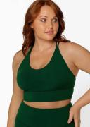 Lorna Jane Womens Longline Sports Bra Dark Green / L