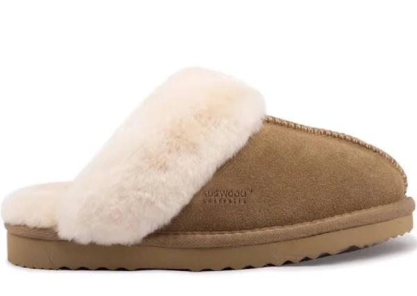 AUS Wooli UGG Unisex Sheepskin Wool Sydney Slippers - Chestnut/Tan