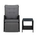 Gardeon Recliner Chairs Sun Lounge Setting Outdoor Furniture Patio Wicker Sofa