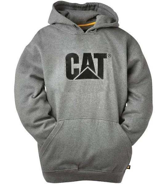 Caterpillar Mens Trademark Hooded Sweatshirt - Grey - Extra Large