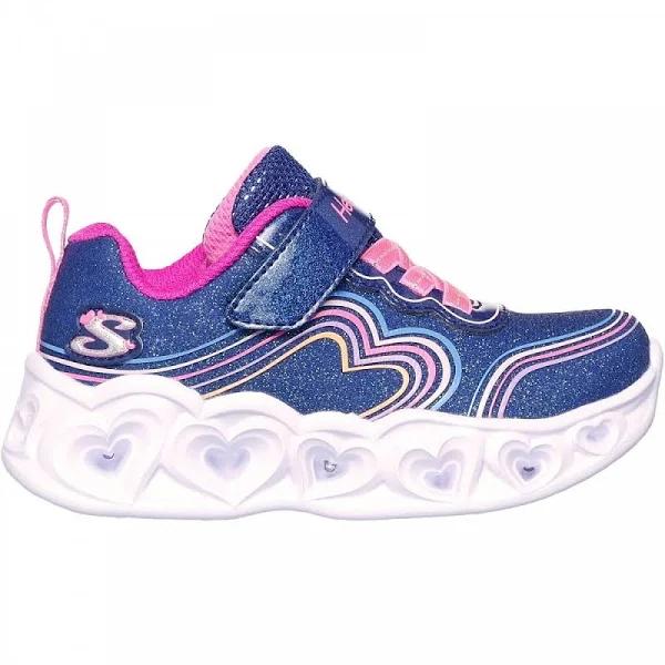 Skechers Heart Lights - Retro Hearts Kids Navy/Multi Unisex Size 6| AfterPay Available