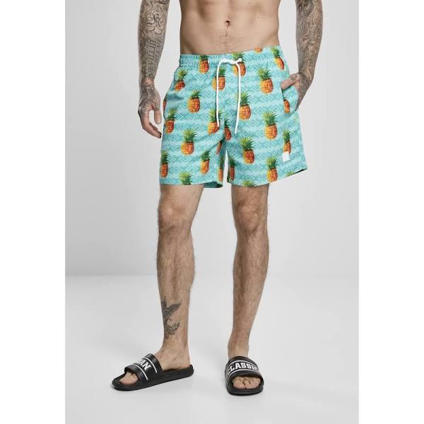 Mens Pattern Swim Shorts - Pineapple AOP