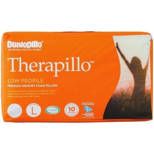 Therapillo Premium Memory Foam Low Profile Pillow in White Size: Standard