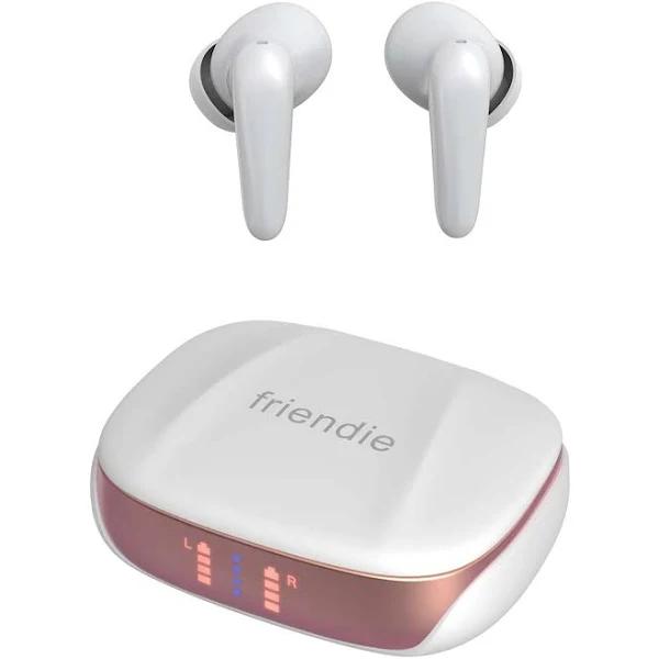 Friendie Air Focus ANC Pearl White and Rose Gold Active Noise Cancelling (In Ear Wireless Headphones)